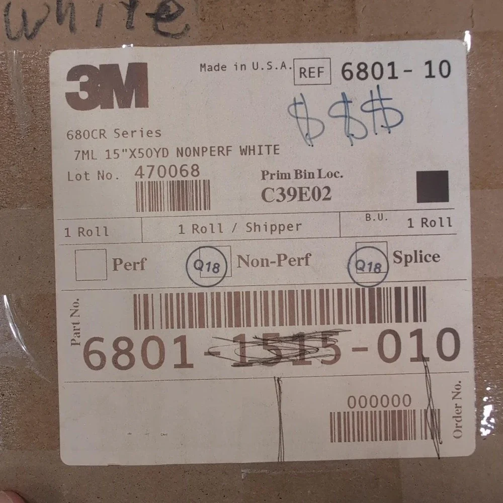 3M 680CR Series Scotchlite‎ Reflective Graphic Film White 6801-10 15in x 50yd